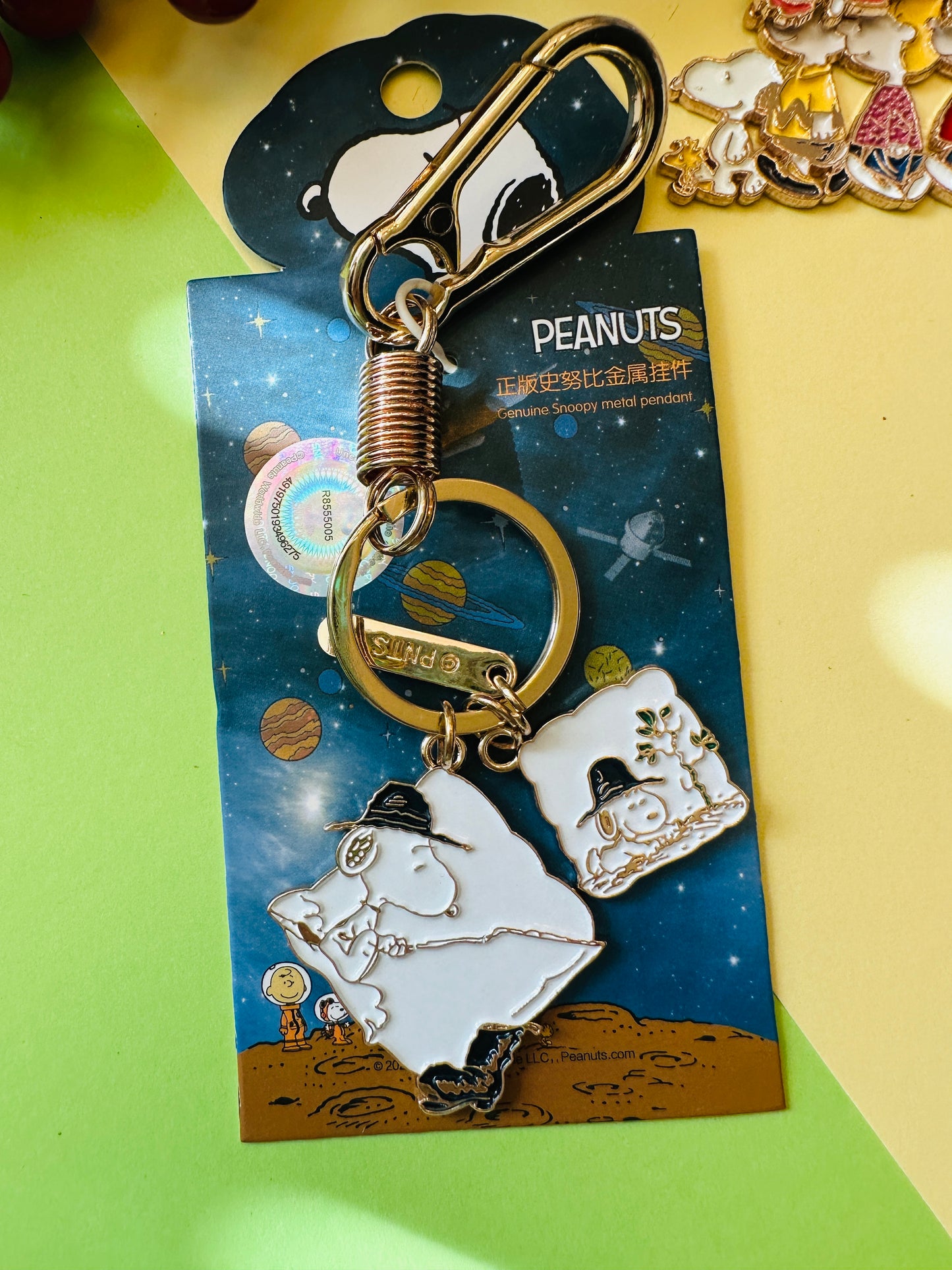 Peanuts Snoopy Genuine Pendant Fall fishing Gift key chain bag charm