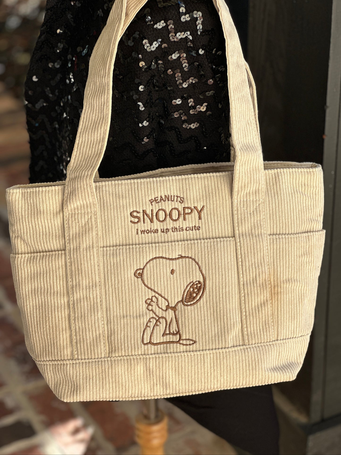 Snoopy Corduroy Tote Bag