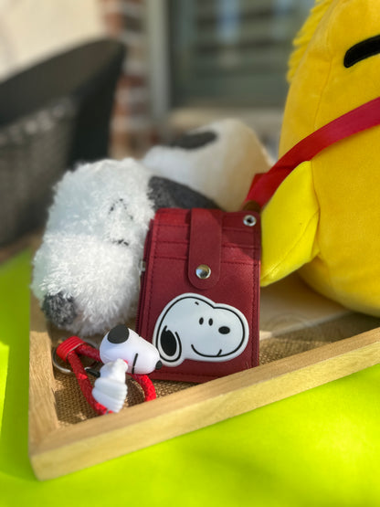 Snoopy Vegan Leather ID Sleeve and Lanyard