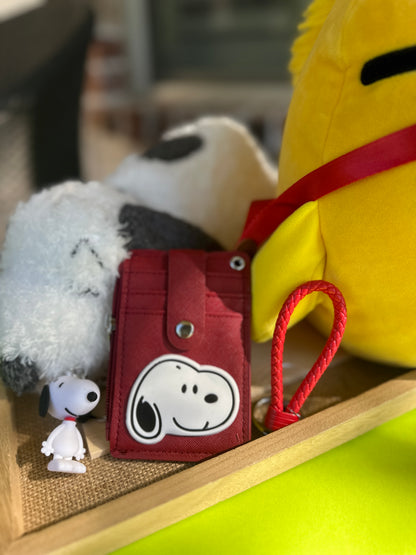 Snoopy Vegan Leather ID Sleeve and Lanyard