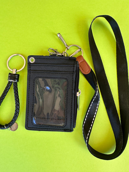 Snoopy Vegan Leather ID Sleeve and Lanyard