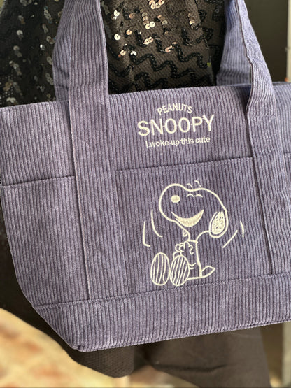 Snoopy Corduroy Tote Bag