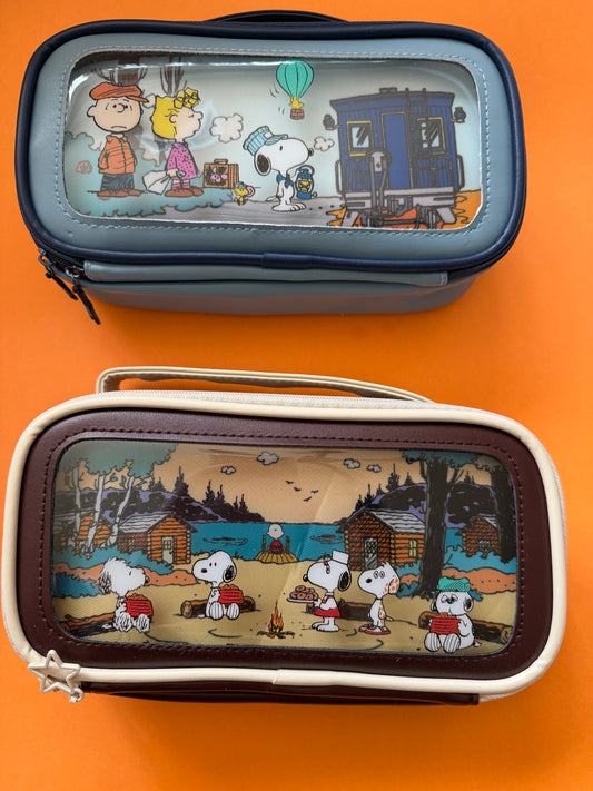 Snoopy Peanuts Pencil Case – Suitcase Style Multi-Compartment Organizer bag