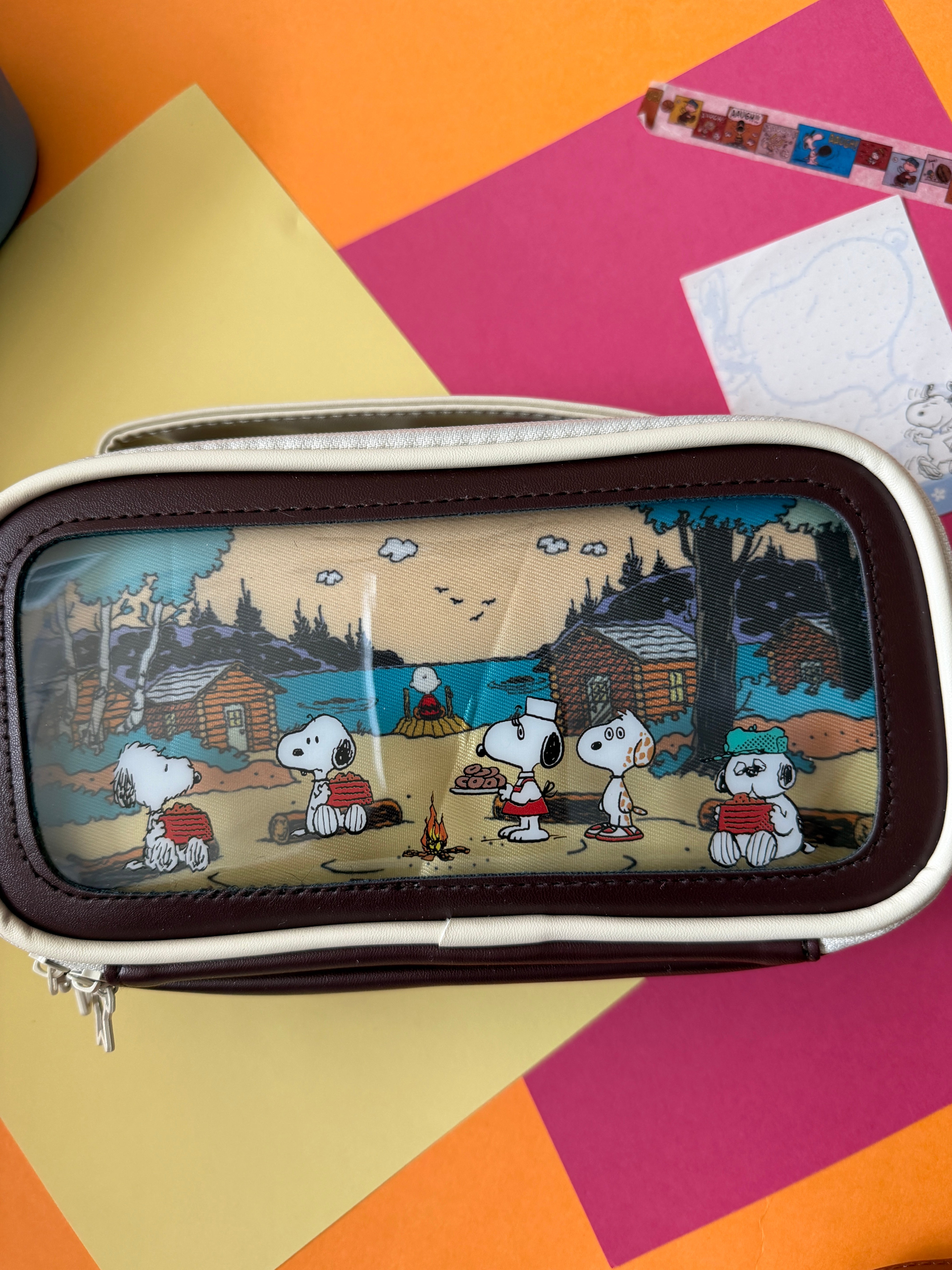 Snoopy Peanuts Pencil Case – Suitcase Style Multi-Compartment Organizer bag