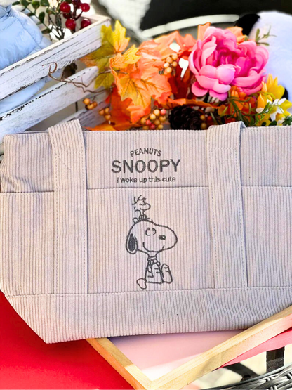 Snoopy Corduroy Tote Bag