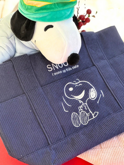 Snoopy Corduroy Tote Bag