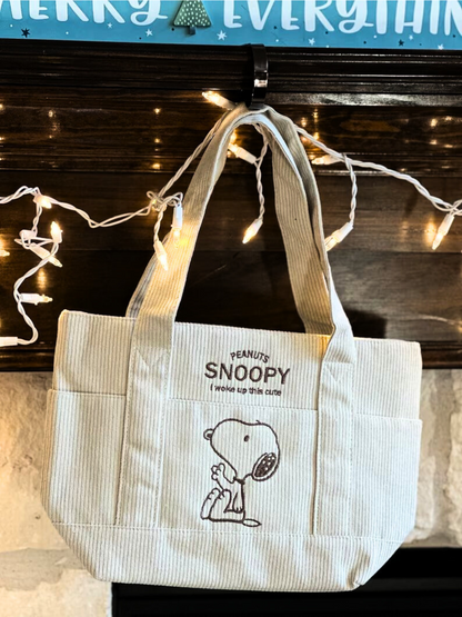 Snoopy Corduroy Tote Bag