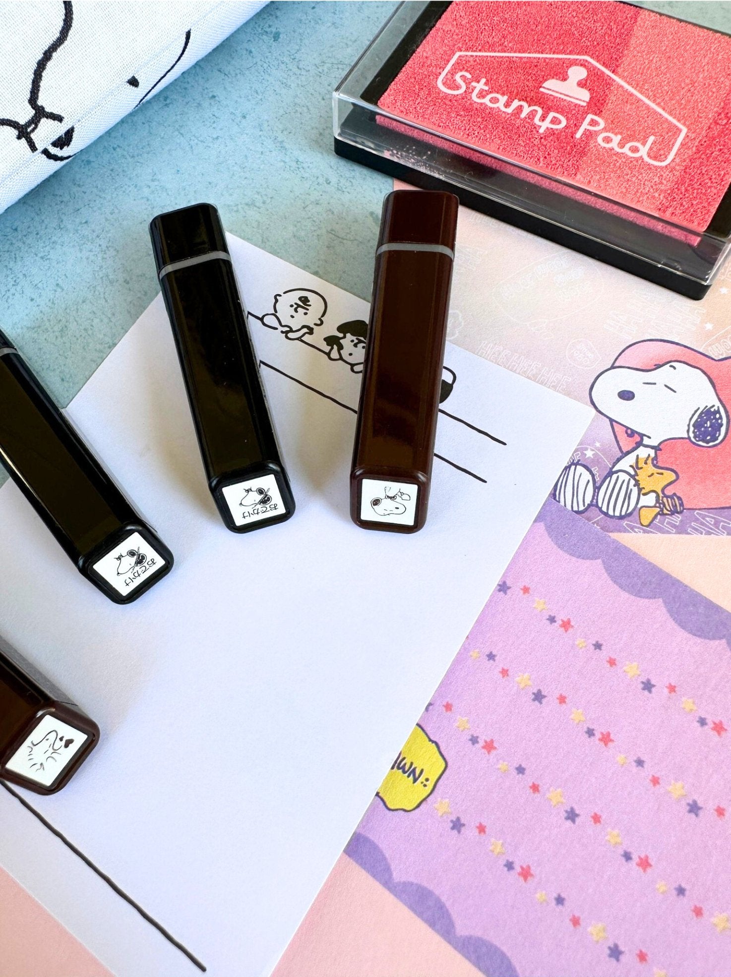 Cartoon Snoopy Mini Ink Craft Stamp Set - SnoopBe