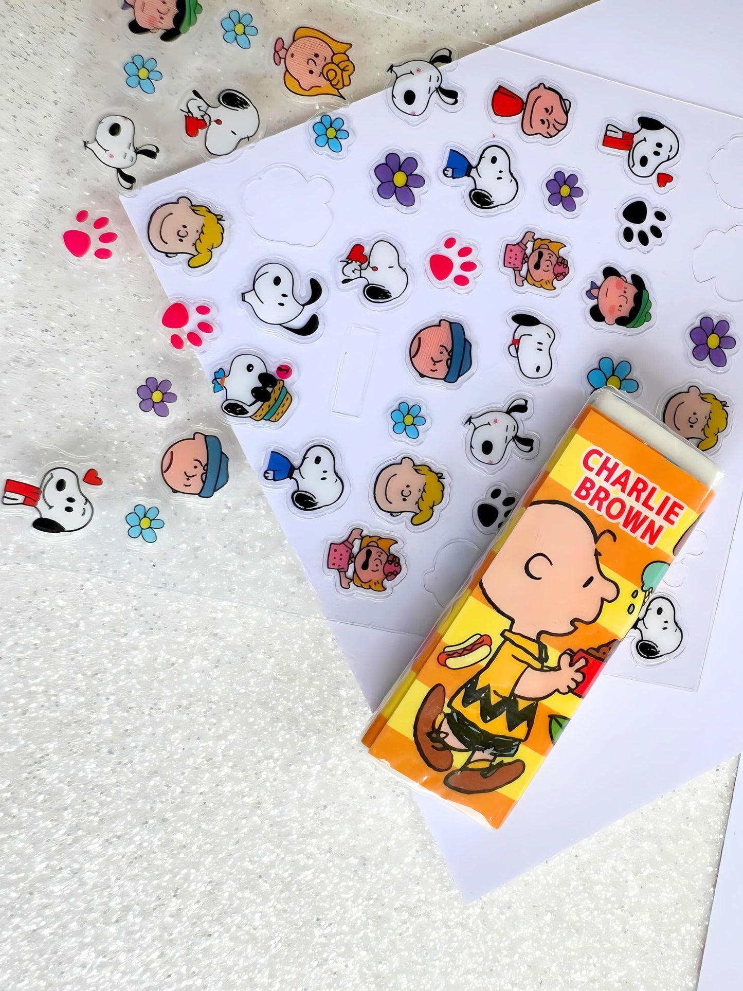 Flower Snoopy Cartoon Mini Nail Art Sticker - SnoopBe