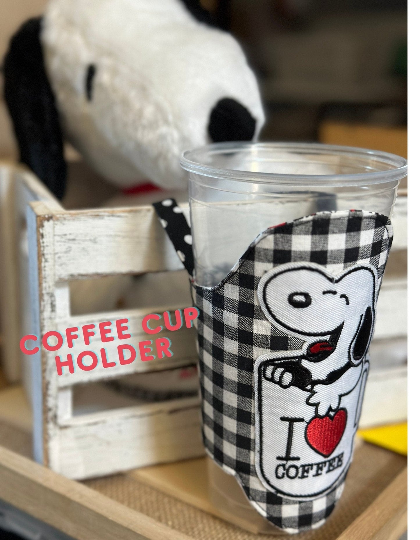 I love coffee Snoopy Embroidered Cloth Patch Cartoon Puppy Kids Coat Bag Decor - Iron or sew on Applique Clothing Gift Accessories Dog love - SnoopBe