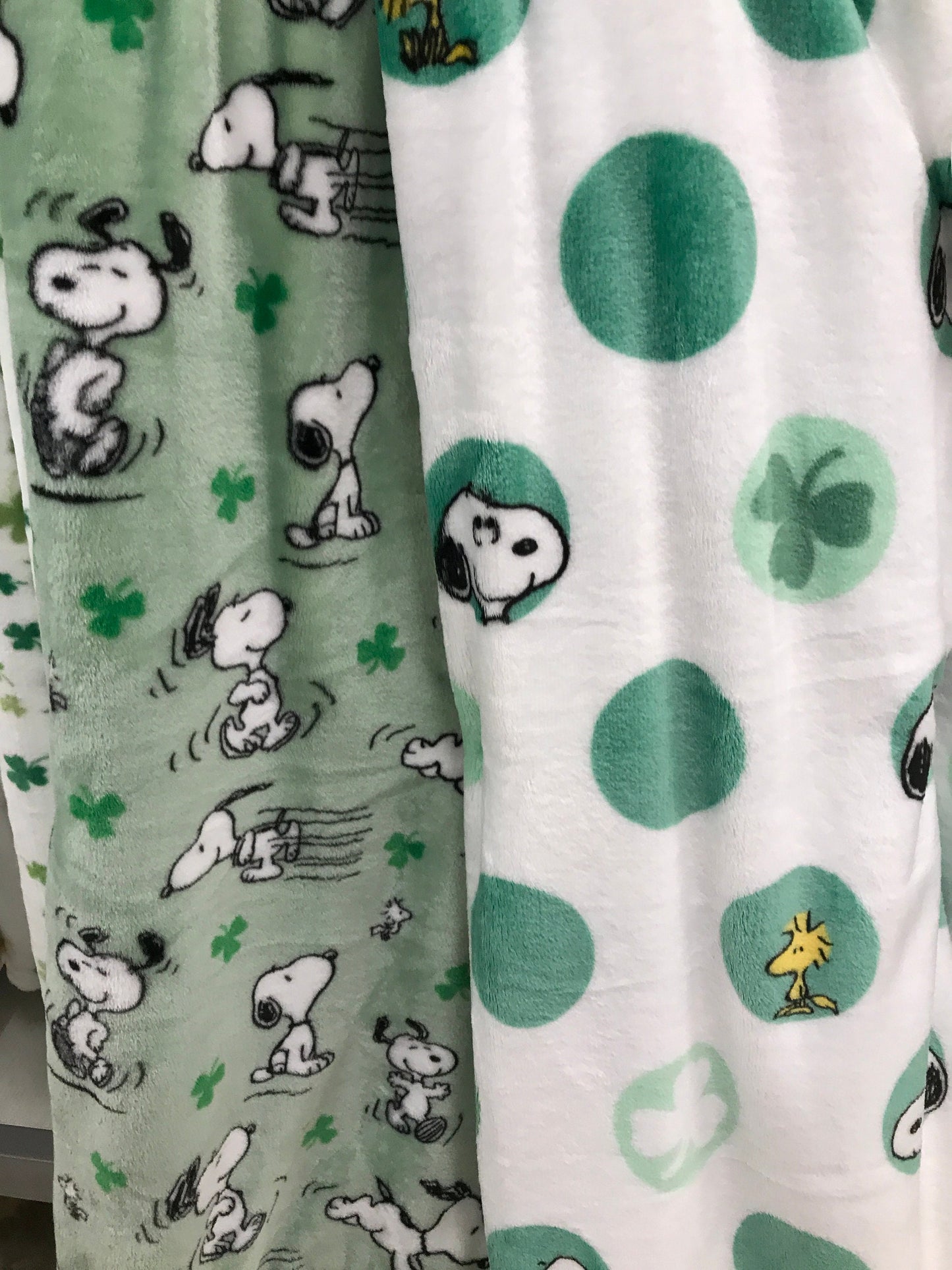 Snoopy Throw St. Patrick Collection-Character Green white  Blanket- Gift for friends- Berkshire  Lucky  blanket