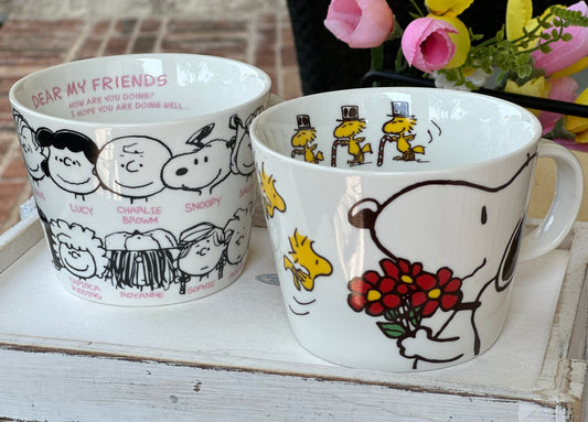 Snoopy Mug Collection 16 oz Coffee Mug - 2 Designs - My Dear Friend / Snoopy Thank You