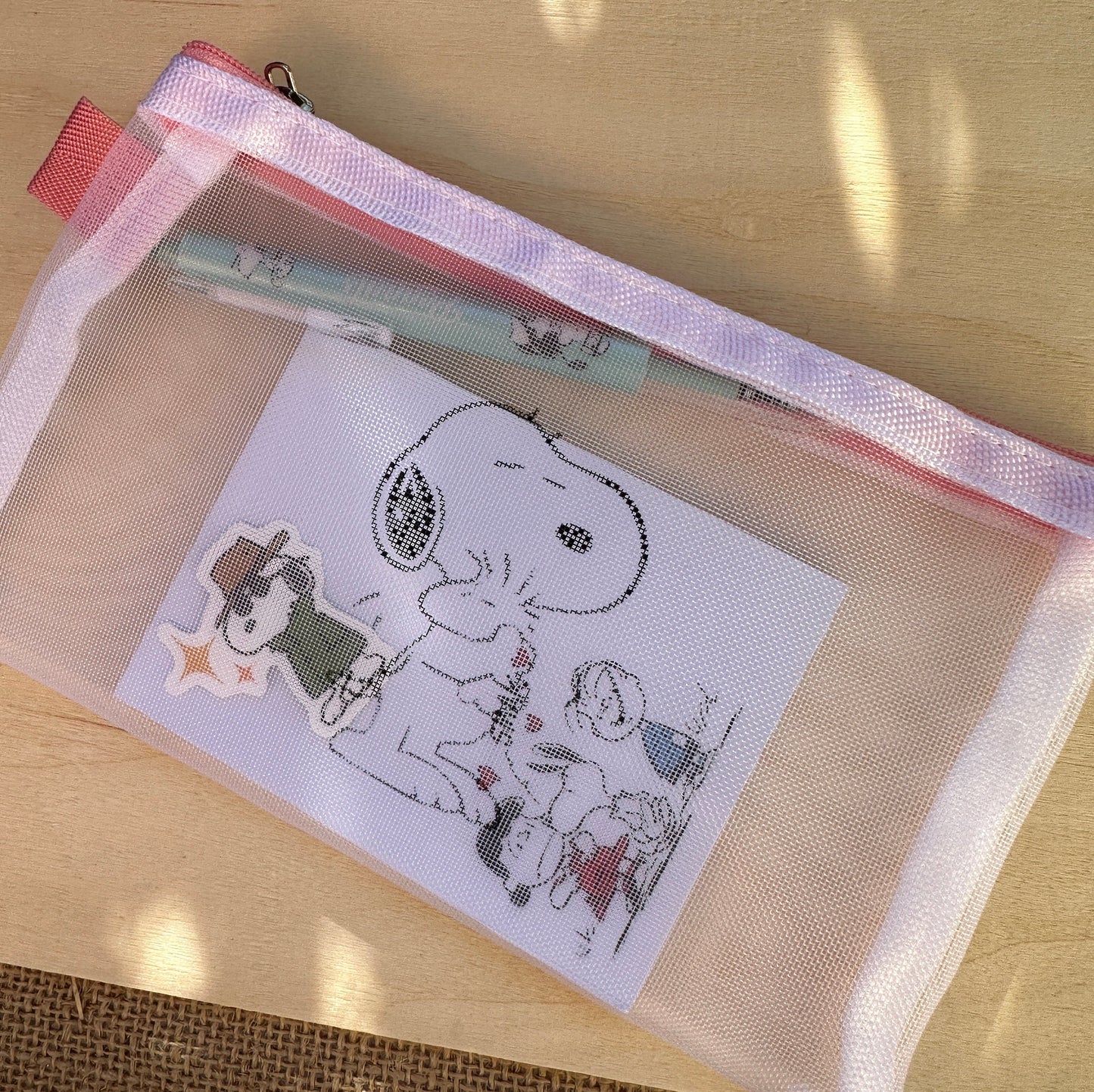 Snoopy and his friend notepads, school office pencil pouch , note pad pen pouch set, back to school stationary set