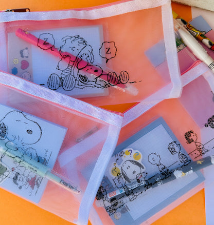 Snoopy and his friend notepads, school office pencil pouch , note pad pen pouch set, back to school stationary set