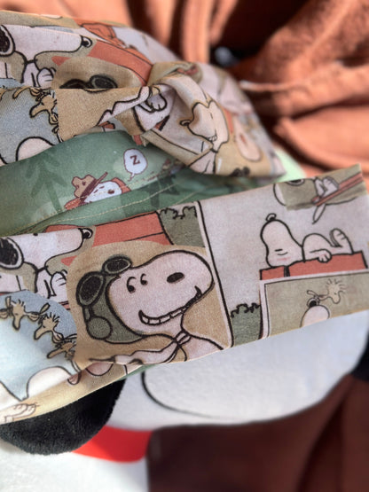 Stretchy Snoopy Headbands -Absorbed Sport Headband Soft Twist Knotted Headbands for Daily Life Unisex Vintage comfort knit fabric