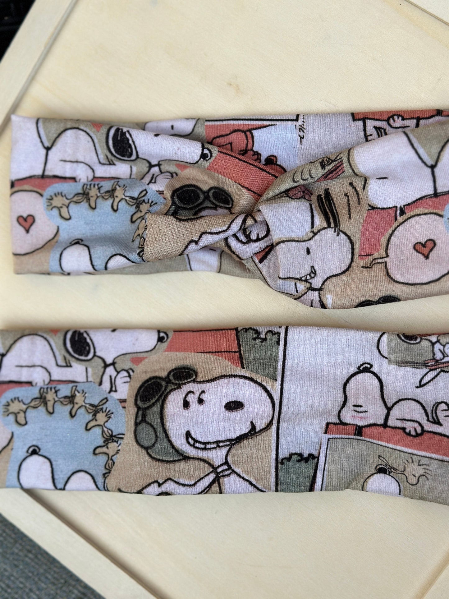 Stretchy Snoopy Headbands -Absorbed Sport Headband Soft Twist Knotted Headbands for Daily Life Unisex Vintage comfort knit fabric