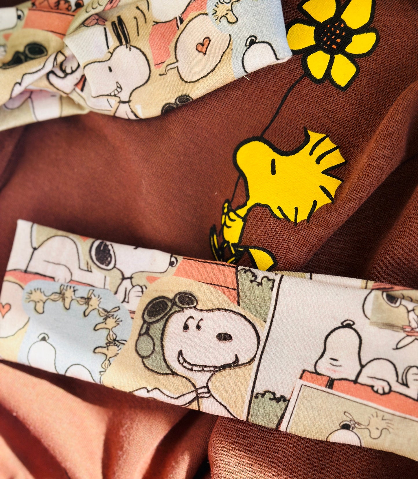 Stretchy Snoopy Headbands -Absorbed Sport Headband Soft Twist Knotted Headbands for Daily Life Unisex Vintage comfort knit fabric