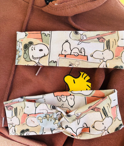 Stretchy Snoopy Headbands -Absorbed Sport Headband Soft Twist Knotted Headbands for Daily Life Unisex Vintage comfort knit fabric
